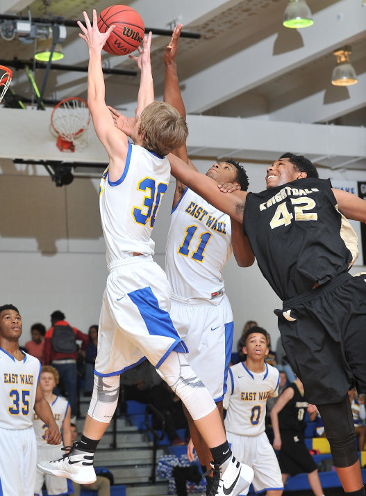 Evan King is the leading scorer with 34 points vs rivals Knightdale Knights